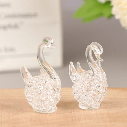 Crystal Swan figurine Glass Animal Ornament Swan Crystal Figurines Home Desk Decoration Miniature Creative Gift