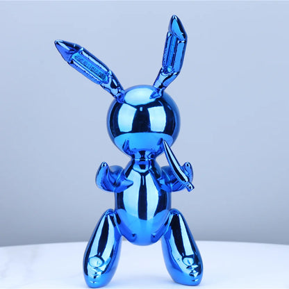 Cute Balloon Rabbit Statue Resin Sculpture Animal Figures Home Decor Modern Nordic Home Decoration Accessories for Living Room