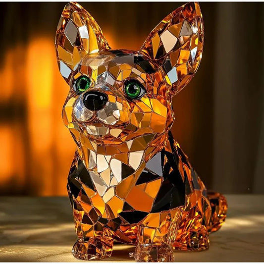 1 pc Handmade Dog Figurine Resin Puppy Ornament Collectible Art Animal Sculpture Ornament Dog Sculpture Home Bar Decor