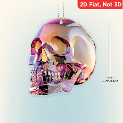 1PC Fun Pink Crystal Skull Pendant, Home Decoration Pendant, Car Rearview Mirror Pendant, Perfect Gift for Easter, Christmas