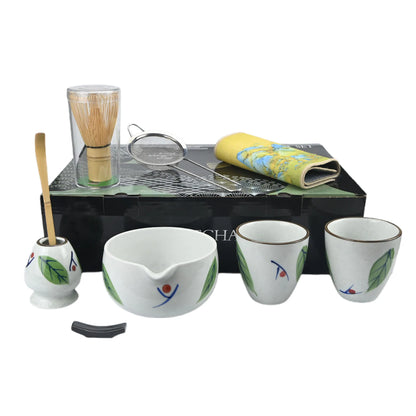 9pcs Japanese Matcha Set Matcha Bowl With Mouth Song Dynasty Tea Tip Tool Matcha Whisker Stand