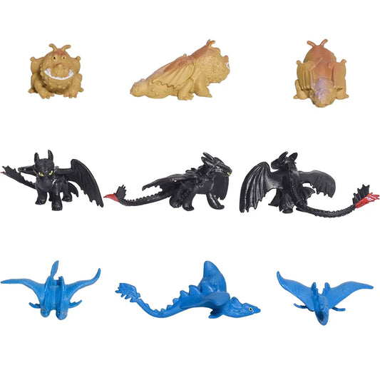 12Pcs/Set How To Train Your Dragon Anime Figure Dolls The Hidden World Toothless Night Fury PVC Action Figurine Model Collection
