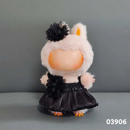 15-17cm Lafufu Doll Clothes - Monster Outfit Accessories, DIY Costume Set, Kids Gift, Pink Bunny Jumpsuit for V1 V2 V3 Dolls