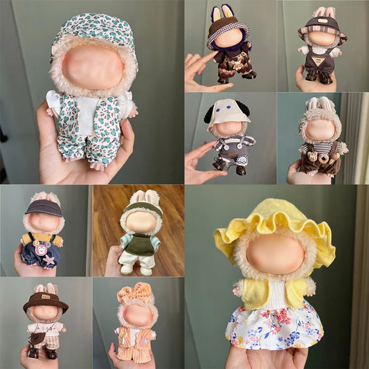 Plush Doll Clothes 15-17cm Lafufu Clothes Designer DIY Toy Dress Up Party Gift Doll Accessories for Keychain Pendant Decoration