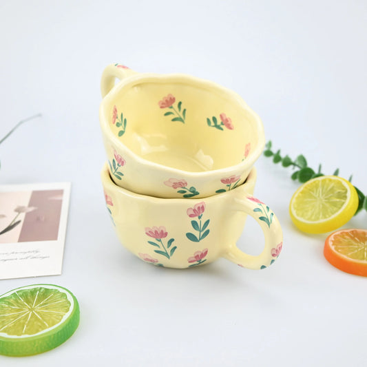 1PC Colors Ceramic Mugs Coffee Cups Hand pinched irregular print pattern coffee Juice In Kitchen, Dining Room, Living Room, Appl