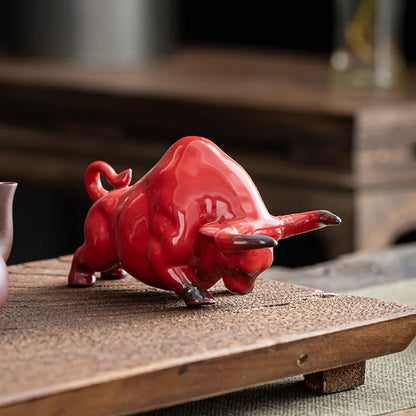 Creative Ceramic Bull Decoration - Home, Living Room, Tea Room, Office Desktop Decoration - Mascot, Zodiac, and Gift Gifts