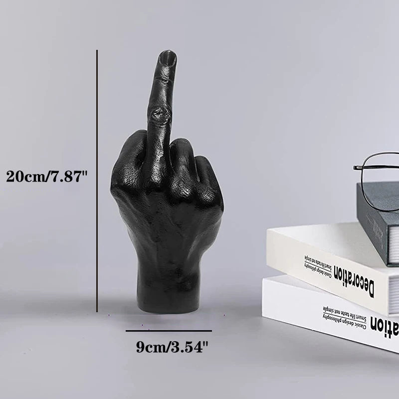 Personalized Middle Finger Statue Ornament Home Desk Decoration Accessories Resin Craft Desktop Figurines Living Room Decor