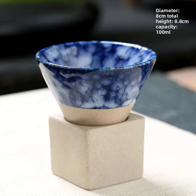 Creative coffee cup Japanese coarse pottery teacup cross-border explosion ceramic mug retro water cup conical cup
