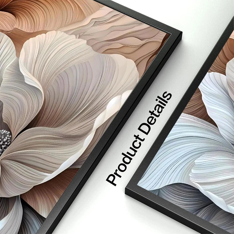 Neutral Modern Plant Art Abstract Minimalist Beige Black Flower Poster Canvas Printing Living Room Bedroom Home Decoration Gift