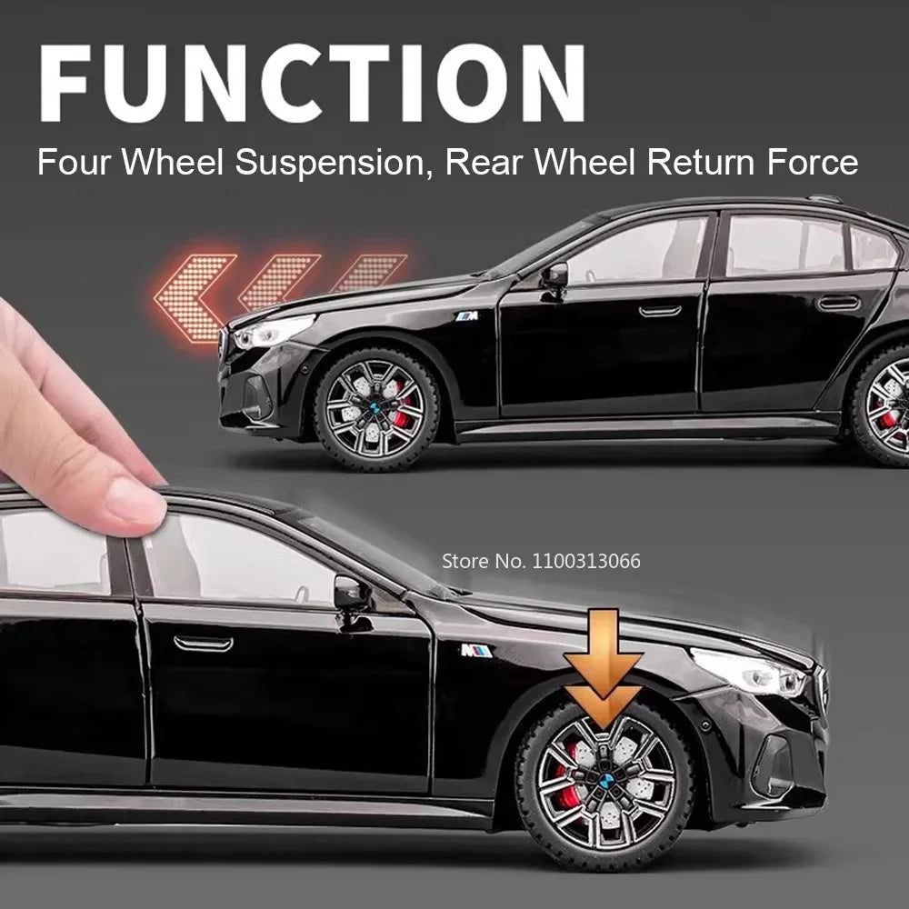 1:24 Scale i5M60 XM Toys Models Cars Alloy Diecast Rubber Tires Miniature Vehicle with Light Sound Car Kids Children's Day Gifts