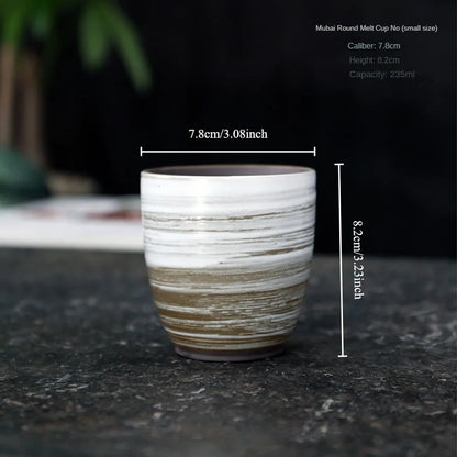 350ml hand-painted large capacity ceramic retro creative kiln change master cup tea cup coffee cup wheat tea cup