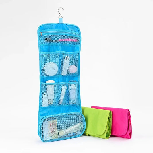 Foldable Hanging Organizer Bag Portable Waterproof Cosmetic Makeup Case Storage Traveling Toiletry Bag Wash Bathroom Accessories