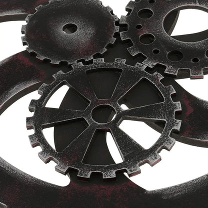 Large Retro Wooden Gear Ornaments for Home Bar Wall Hanging Decoration 40cm