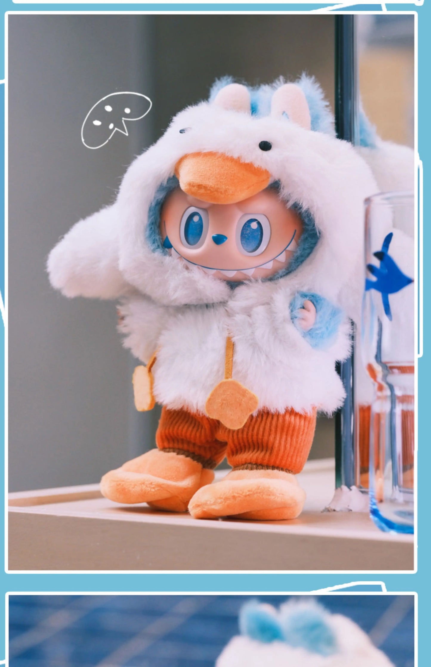 New 17cm Lafufu Pendant V1 V2 V3 Vinyl Doll Clothing Cute Forest Fairy Tale Same Style Duck Jumpsuit Clothes Set Gift