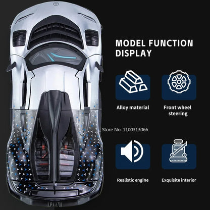 1/24 Scale Alloy Car Model ONE Sports Car Metal Diecast Toy Vehicles Simulation Sound & Light Toy for Children Gift Collectibles
