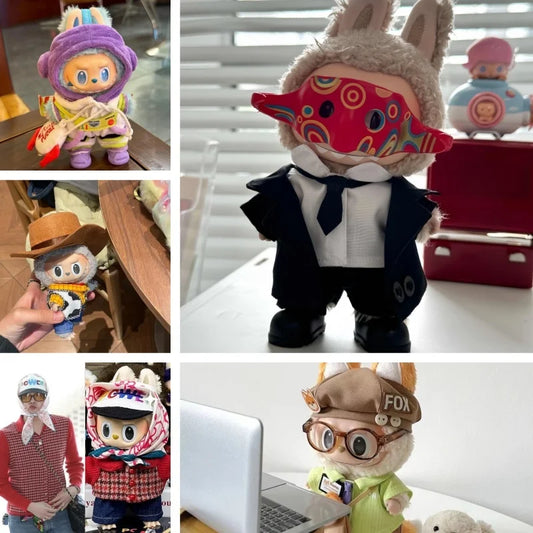 For Lafufu clothes cute clothes one two three generation vinyl doll small suit hat baby clothes Azu mask suit Bass, Woody, Nick