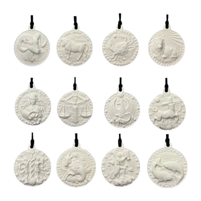 Twelve Zodiac Signs Gypsum Aromatherapy Pendant Car Wardrobe Indoor Modern Art Diffuser Stone Decoration Accesorios Items Gifts