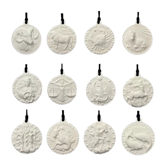 Twelve Zodiac Signs Gypsum Aromatherapy Pendant Car Wardrobe Indoor Modern Art Diffuser Stone Decoration Accesorios Items Gifts