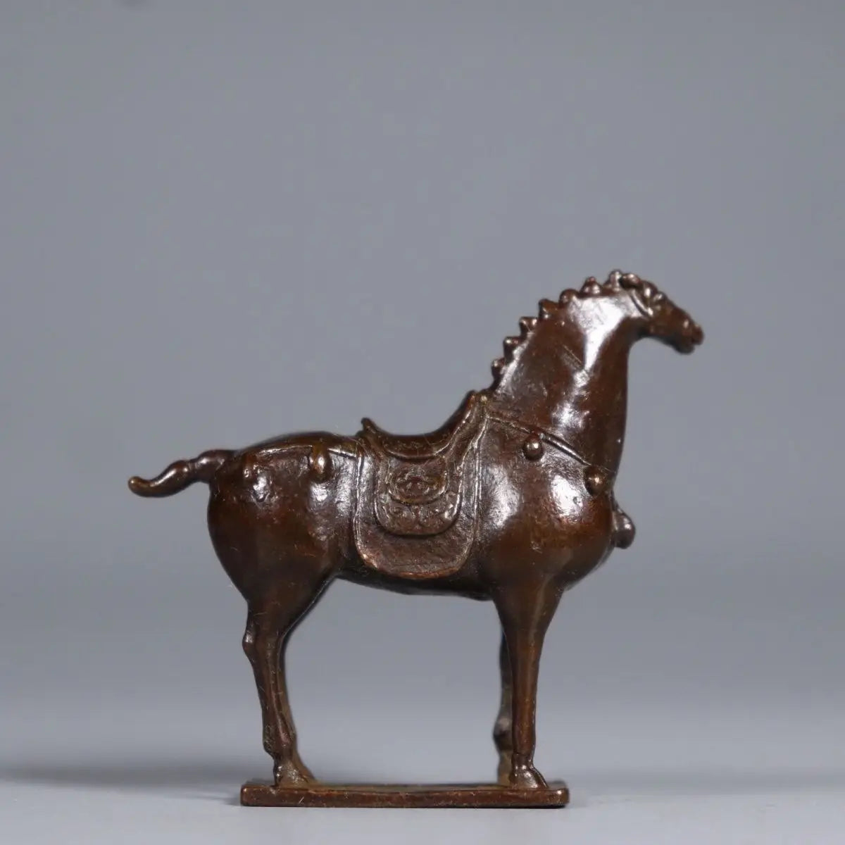 Antique Chinese Horse Metal Tang Horse Home Living Room Desktop Crafts Tea Pet Creative Animal Ornament Home Decor Desk Ornament