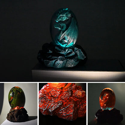 Lava Dragon Egg Crystal Transparent Dream  Green Dragon Statue Decor Resin Handmade Sculpture Ornaments Souvenir Christmas gift