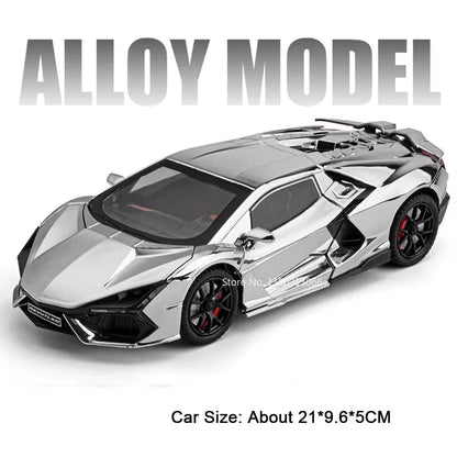 1:24 Scale Bolide Revuelto Model Sports Cars Toys Spray Version Alloy Diecast with Light Music Miniature Vehicle Boys Xmas Gifts