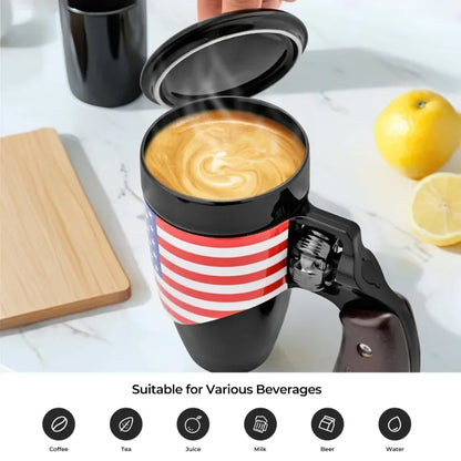 Offee Mugs for Men, Ceramic Novelty Funny Gun Cup Revolver Mugs, Birthday Gifts for Father, Black Cool Unique Coffee Mug for Men