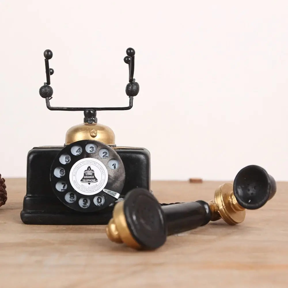 European Retro Rotary Telephone Crafts Cafe Shop Living Room Photography Shoot Props Home Decor Vintage Office Table Ornaments