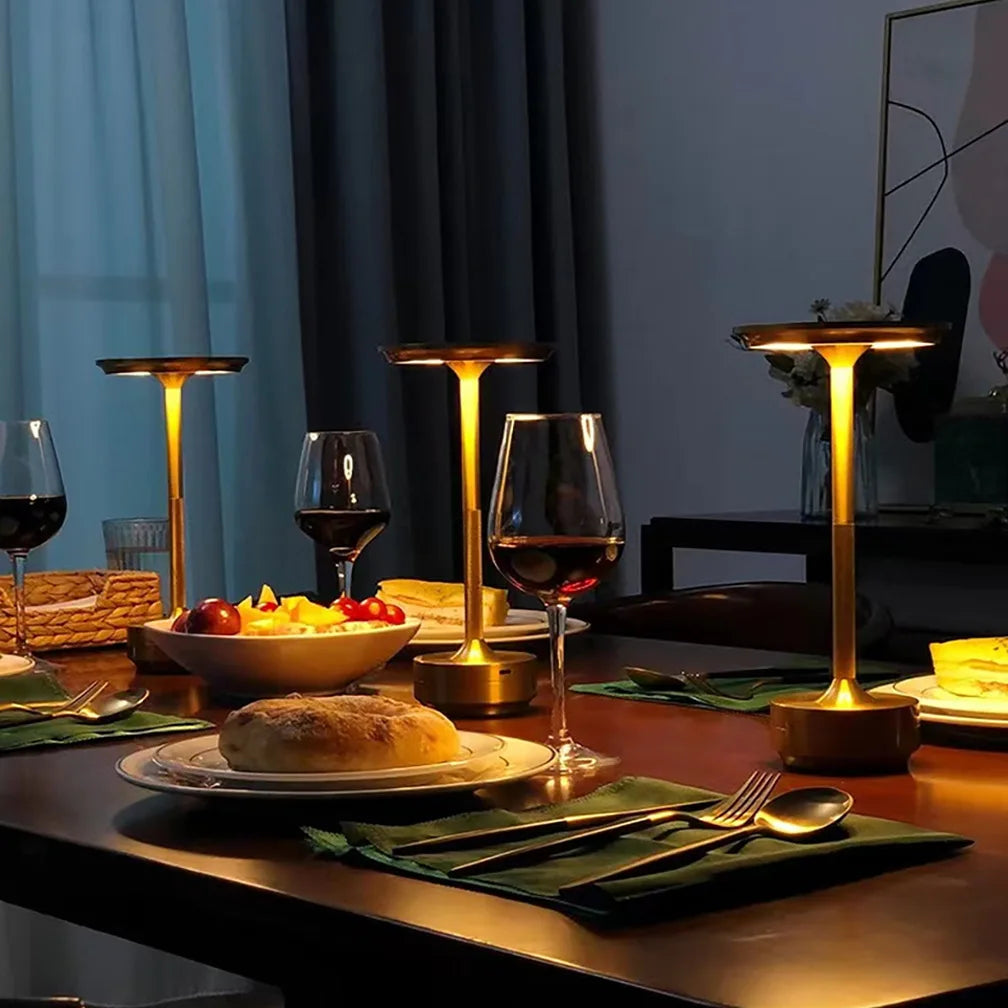 Rechargeable Table Lamp LED Touch Sensor Desktop Night Light Wireless Reading Lamp for Restaurant Hotel Bar Bedroom Decor Light