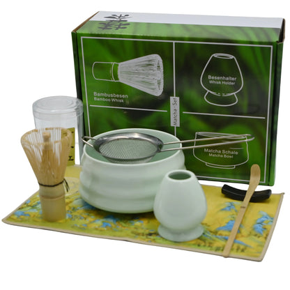 2PCS/4PCS/7PCS/Set Japanese Matcha Set With Tool Holder, Including Bowl, Cloth, Spoon, Tea Whisk Stand, Strainer, Tea Whisk, Per