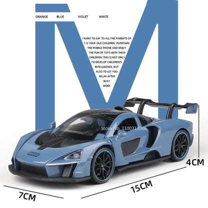 1/32 Scale Senna Alloy Cars Models Diecasts Metal Toys Vehicles Model Simulation Sound And Light Collection Kids Birthday Gifts