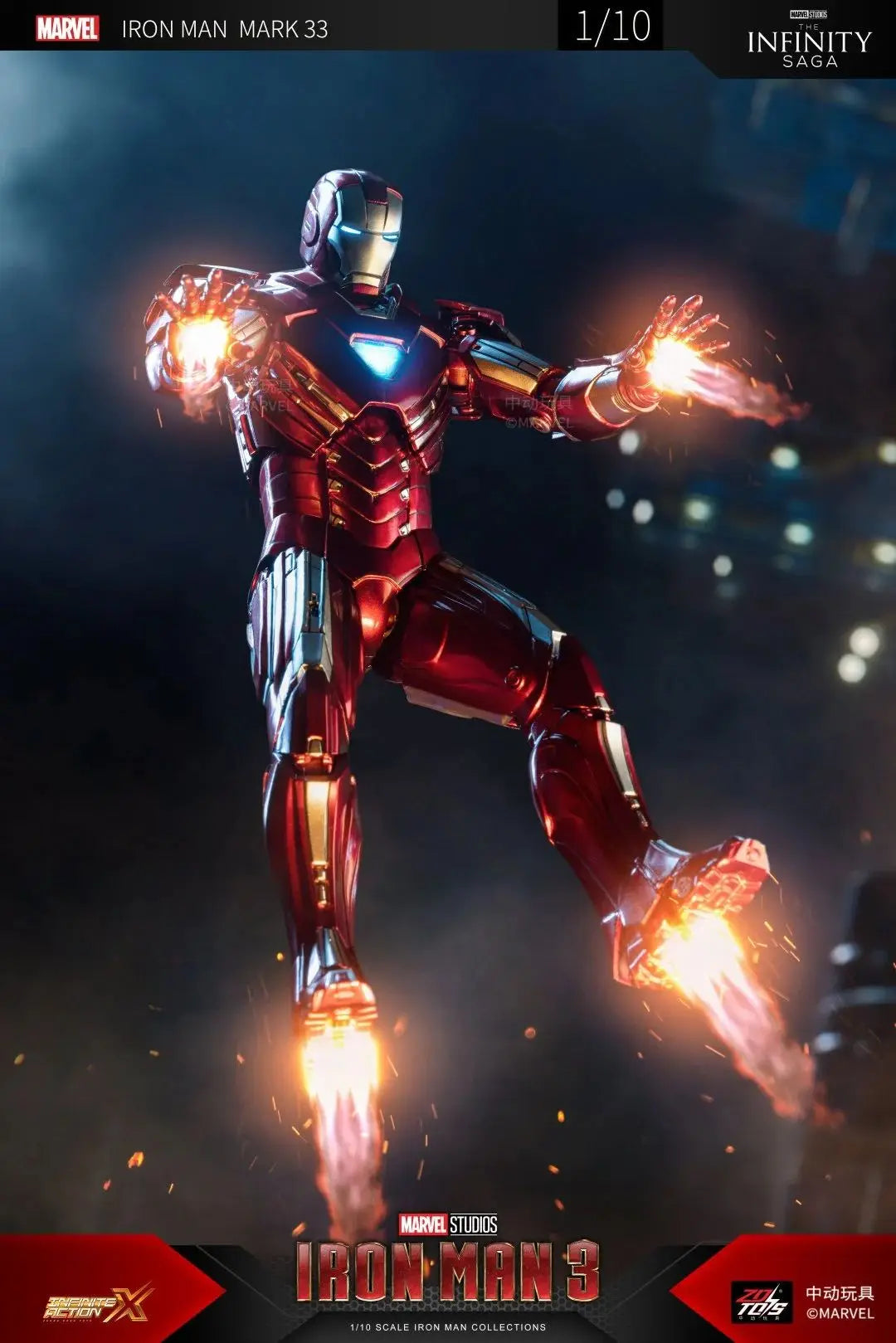 ZD Original Iron Man MK30 Blue Steel 1/10 Iron Patriot MK3 Marvel legends War Machine 10th Anniversary Action Figure Model Gift