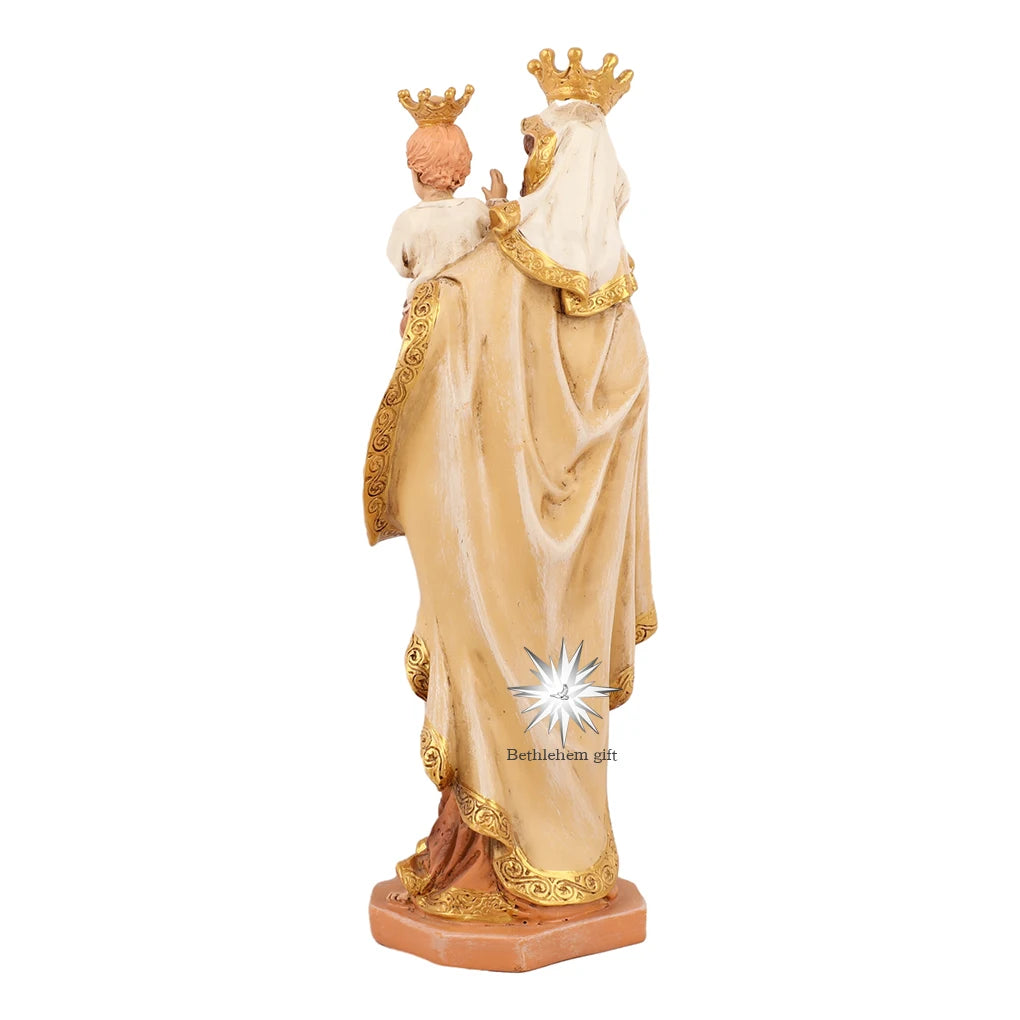 Statue de notre-dame du mont Carmel, vierge marie et enfant, Sculpture, Figurine sainte pour la maison, ornement décoratif catholique, 25cmH