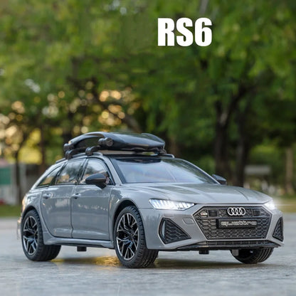 1/24 Scale RS6 Alloy Diecast Car Models Toy 6 Doors Opened Wheel with Pull Back Decoration Cars Kids  Boys Gifts Presents