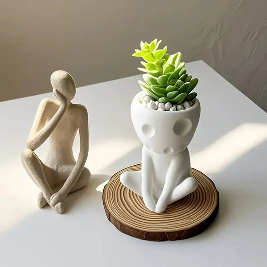 Kawaii Tree Elves Planter Pot Kodama Gardening Pot Small Plant Holder Plant Holder Plant Flower Pots for Indoor Plants