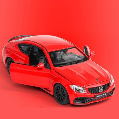 1:32 Alloy C63S GT63S Cars Models Diecast Toys Doors Opened Miniature Vehicles Rubber Tires Light Music Car Boys Xmas Gifts