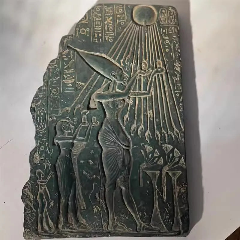 Reproduction of Ancient Egyptian Statue Aten Akhenaten Sculpture Relief Art Teaching Aids Home Desktop Decoration Ornaments