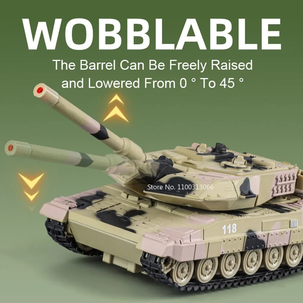 1:32 Alloy Tiger Tanks Toy Diecast Models Cars Spray Version Wheel Pull Back Light Sound Miniature T-90 Tank Kids Birthday Gifts