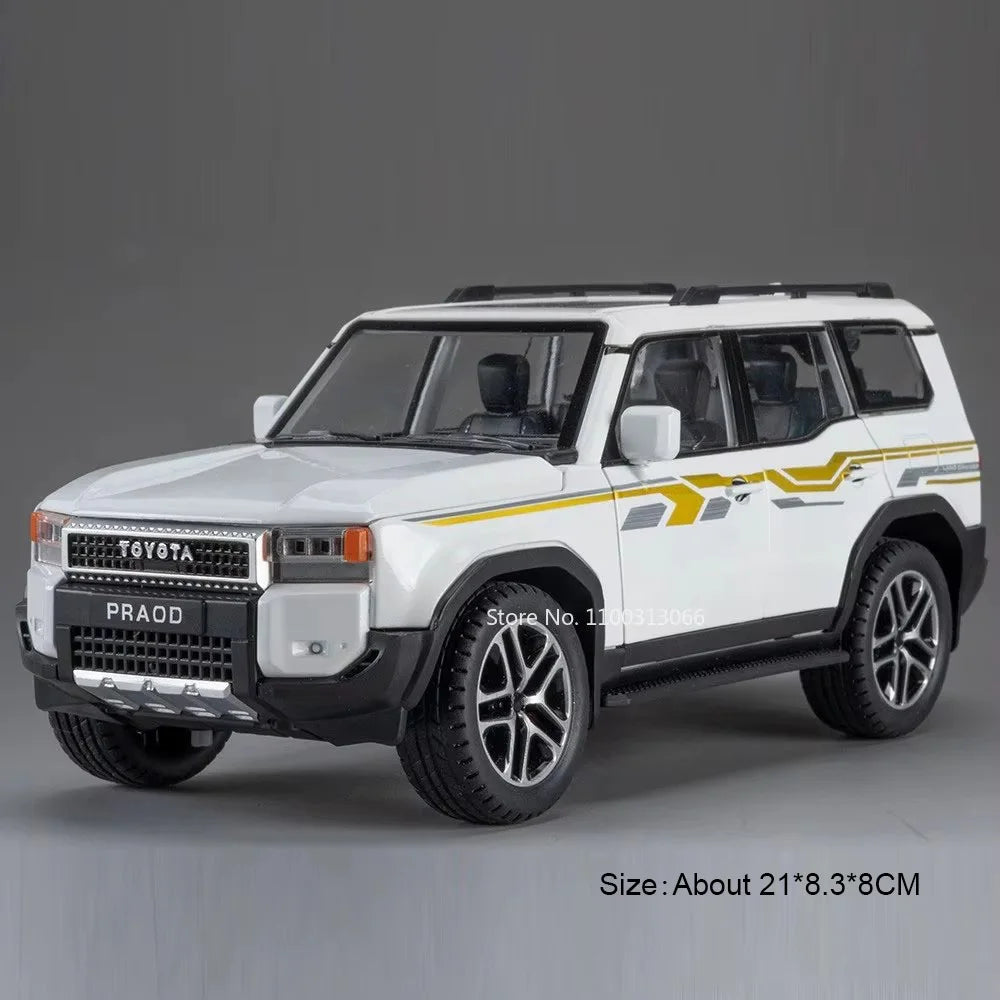 1:24 Land Cruiser Prado LC250 Models Alloy Cars Toys 6 Doors Opened Miniature Car Wheel Pull Back Vehicles Boys Perfect Gifts