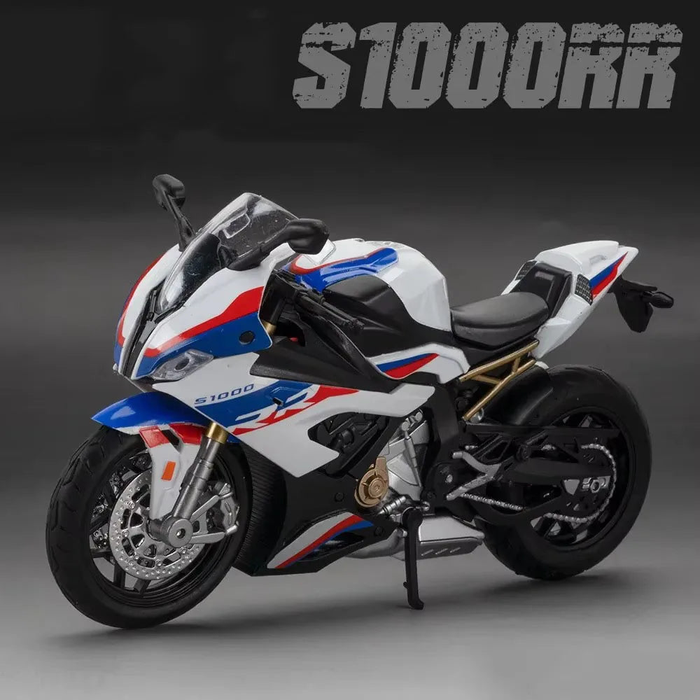 1:12 S100RR Kawasaki Ninja H2R Motorcycles Models Cars Toys Alloy Diecast Miniature Model with Light Vehicle Kids Birthday Gifts
