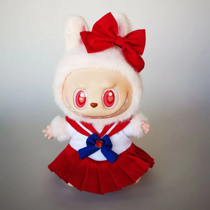 17cm Labubu Clothes V1 Labubu Cute Sailor Uniform Vinyl Doll Labubu Blind Box Beautiful Sailor Moon Clothes Girl Birthday Gifts