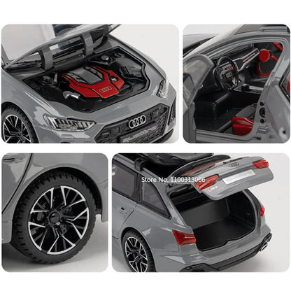 1/24 Scale RS6 Alloy Diecast Car Models Toy 6 Doors Opened Wheel with Pull Back Decoration Cars Kids  Boys Gifts Presents