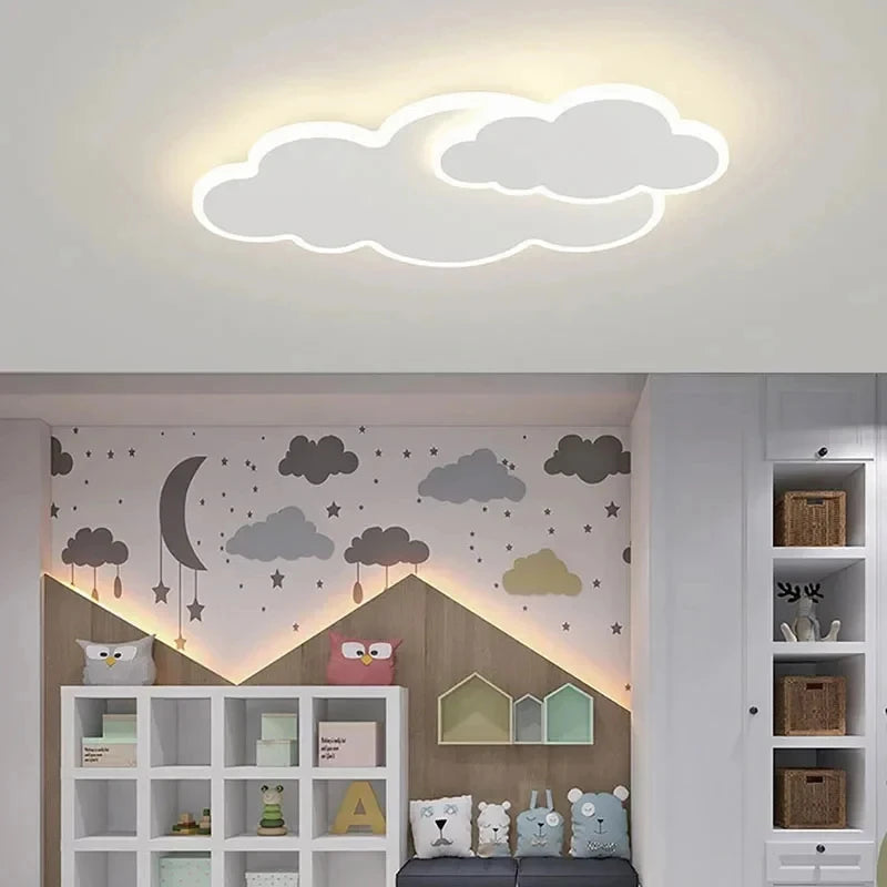 Children's Room Ceiling Light Modern Girl's Room Bedroom Study Ceiling Lamp Originality Cloud Shape Designer Decor Light Fixture