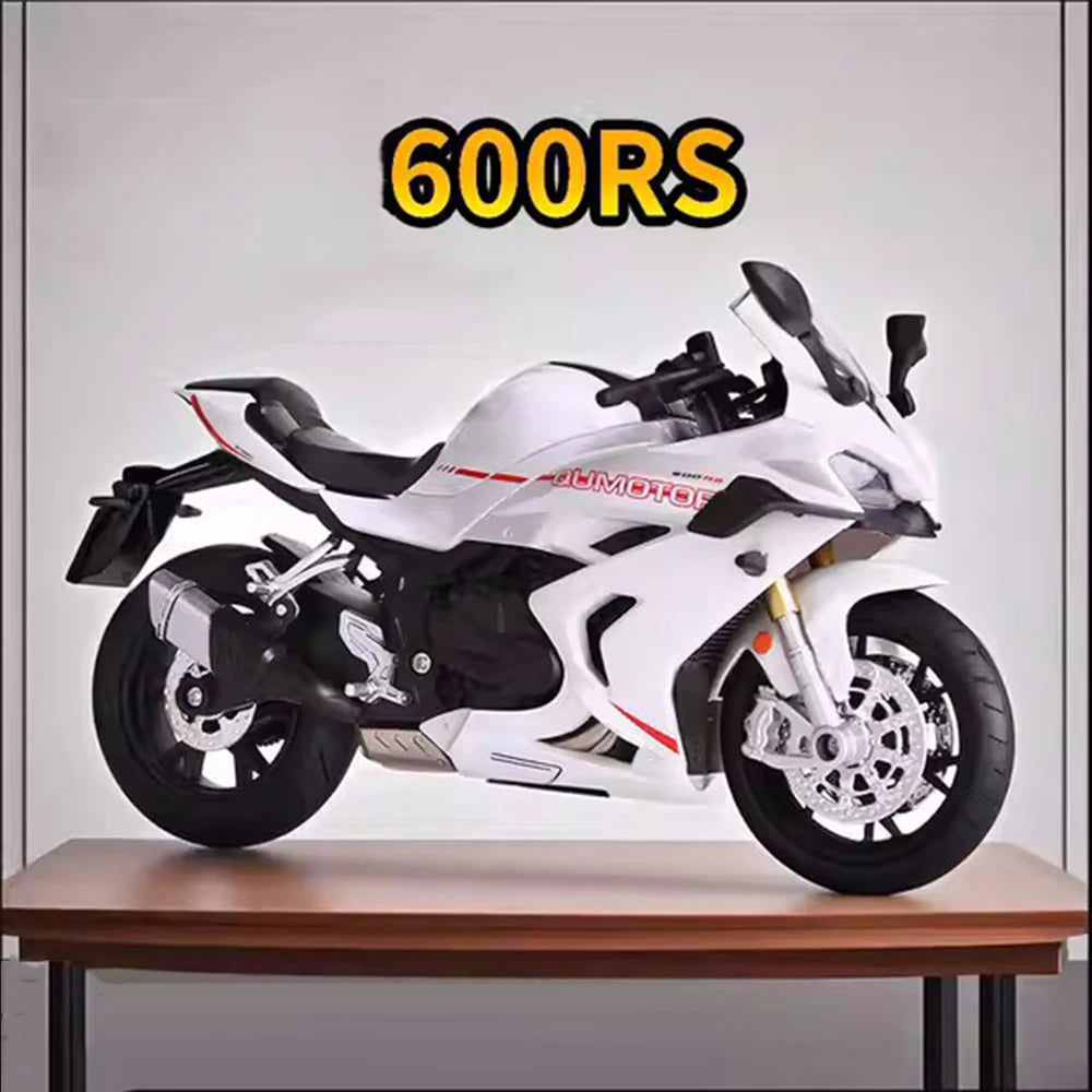 1:12 600RS Spring Breeze 450SR Motorcycles Toys Cars Models Rubber Tires Wheels Shock Absorption Miniature Vehicles Boys Gifts