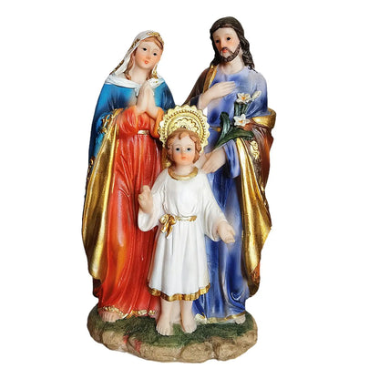 Holy Family Statue Collection Ornament Mary Joseph Figures Holy Family with Child Figurine for Car Office Desk Table Decor
