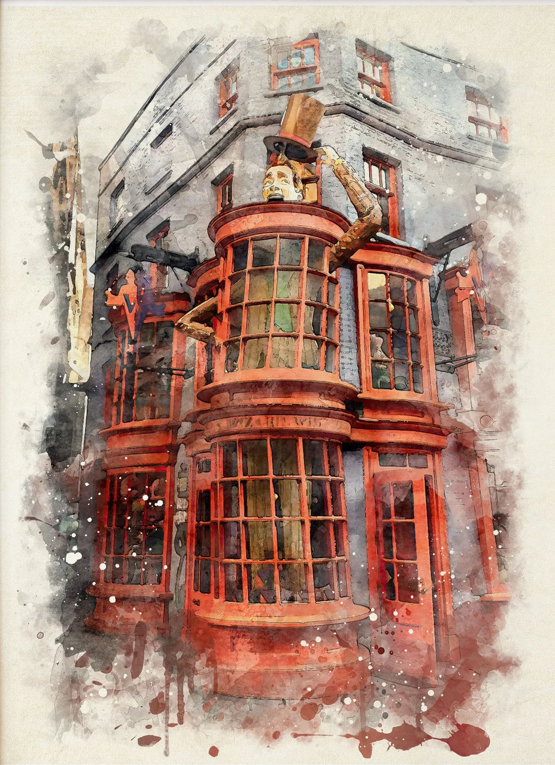 Wizard Inspired H-Hogwarts Poster Owl Magical School Castle Pumpkin House Canvas Painting Nursery Wall Art Kids Room Home Decor