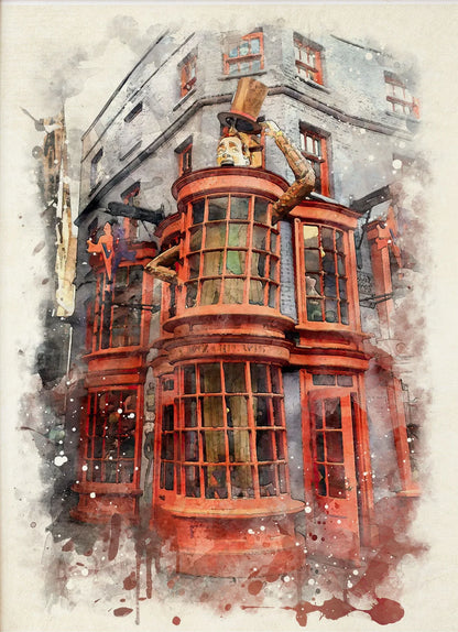 Wizard Inspired H-Hogwarts Poster Owl Magical School Castle Pumpkin House Canvas Painting Nursery Wall Art Kids Room Home Decor