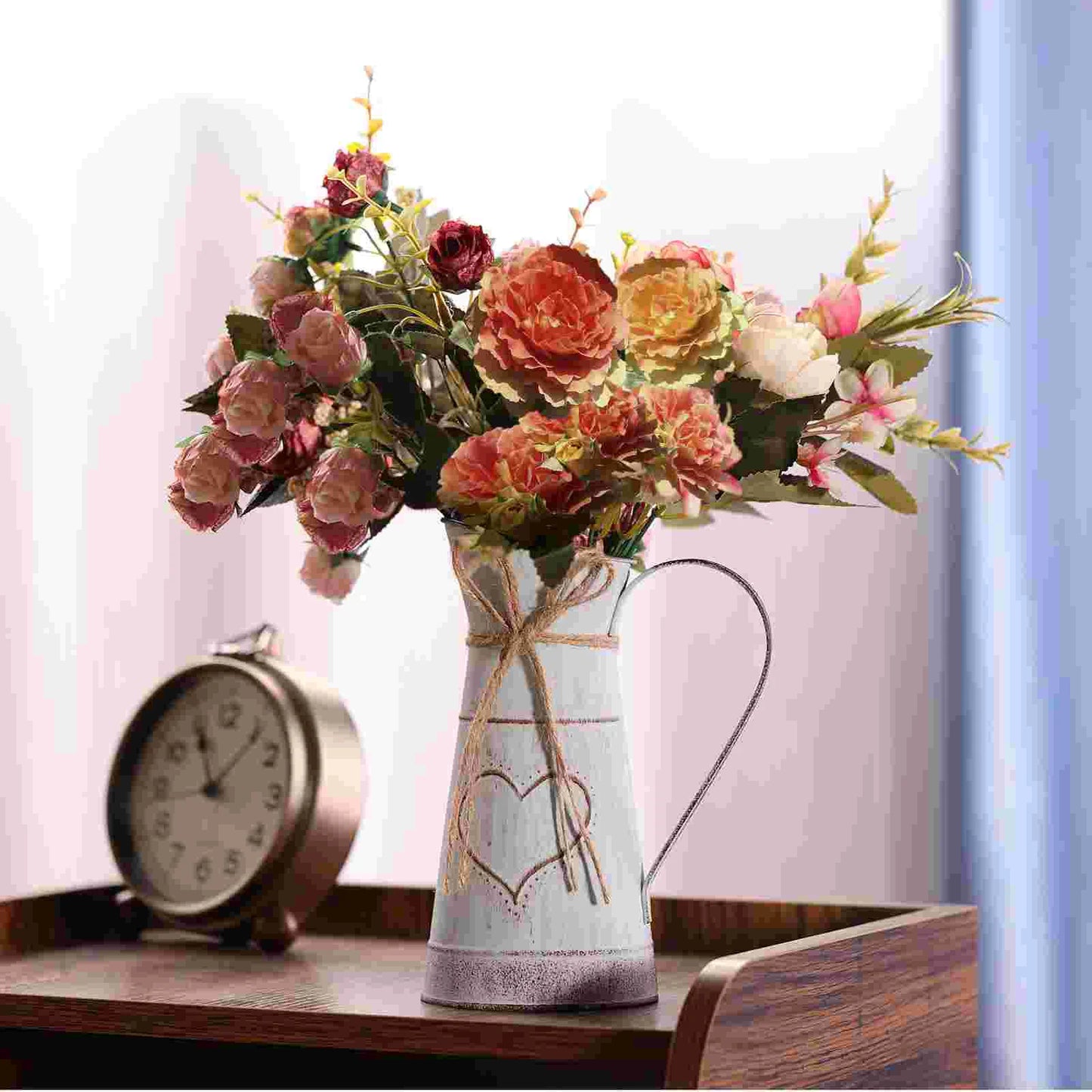 Heart Shaped Flower Arrangement Plant Container Desktop Vase Dried Flowers Tabletop Pot