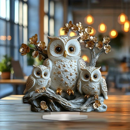 1PCS Acrylic Flat 2D Owl Family Animal Decoration,Home Decor,Living Room,Bookshelf,Wine Cooler,TV Stand Decoration