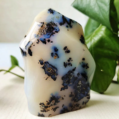 Natural Stone Moss Agate Ice Cream Flame Shaped Witchcraft Spiritual Meditation Energy Stone Home Feng Shui Crystal Ornaments