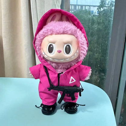 Clothes For Labubu 17cm Mp5 Outfit Accessories for The Monster Korea Kpop Lafufu Idol V1 V2 V3 Commando Jacket Clothing Pendant